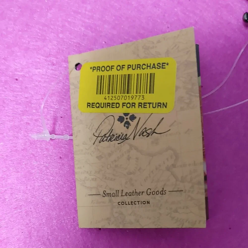 Patricia Nash double zipper wallet in embossed map print - Picture 5 of 10